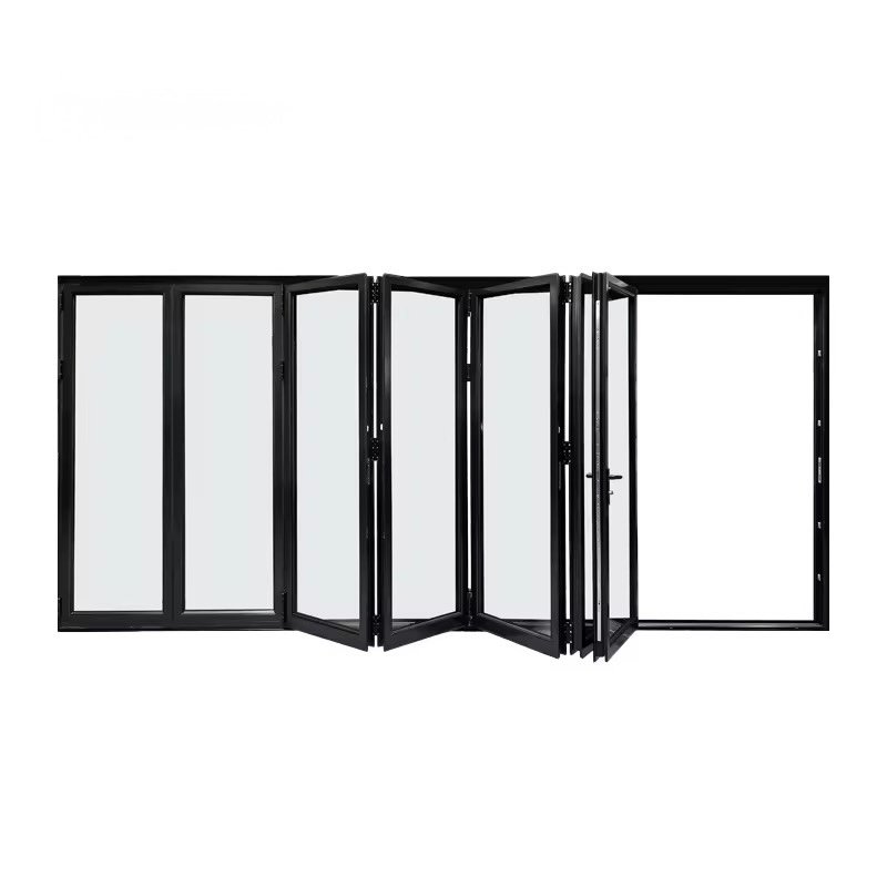 Luxury Aluminum Bifold Patio Door 216" W x 96" H – 7 Panel – Left Fold – Black Thermal Break | Edifort