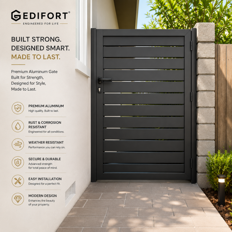 Edifort - Contemporary Aluminum Fencing Entry Gate Model - 02