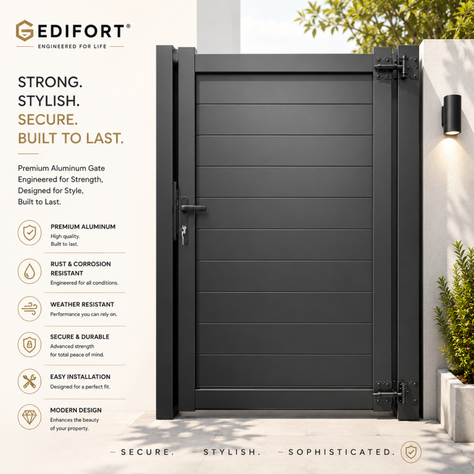 Edifort - Contemporary Aluminum Fencing Entry Gate Model - 03