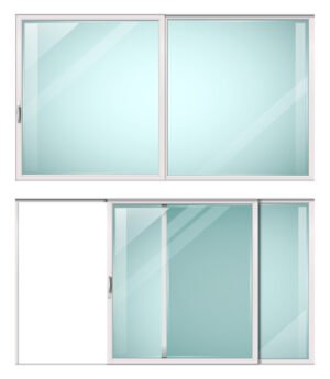 Modern sliding metal white door