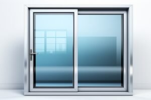 Aluminum Sliding Door on white background. A high quality image making by generative ai.