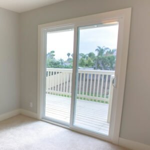 Square frame Empty bedroom in a model home in southern California