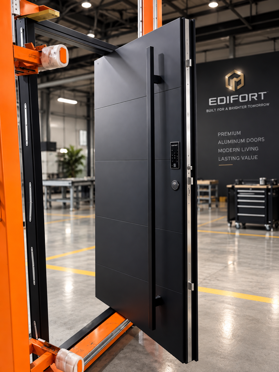 Edifort Limited Edition Modern Aluminum Front Door – Security Pivot Entrance Gate for Homes (Model #03)