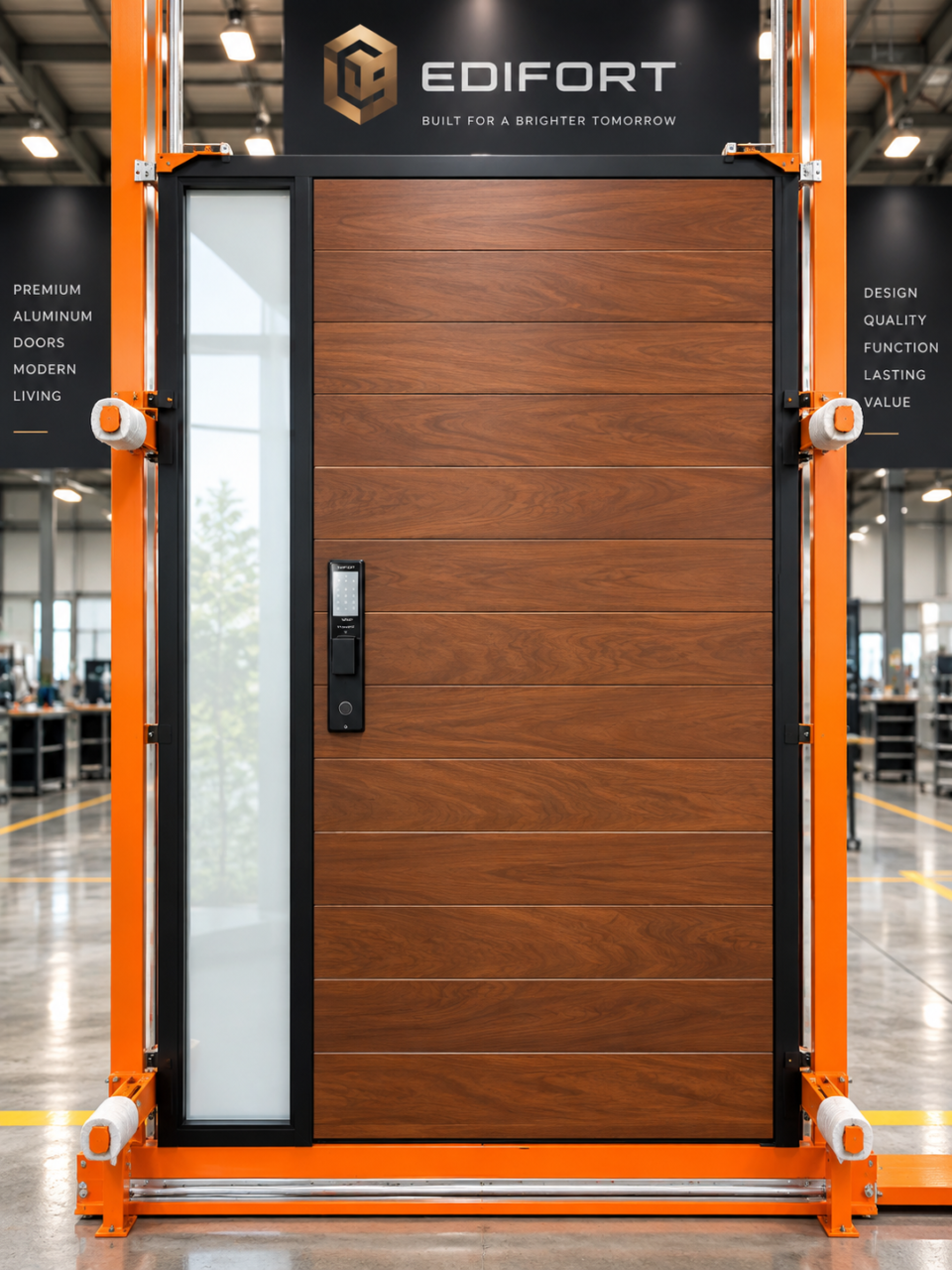 Edifort Limited Edition Modern Aluminum Front Door – Security Pivot Entrance Gate for Homes (Model #47)